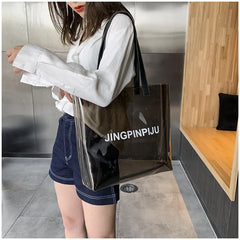 Clear Transparent Tote Bags Women Large Casual Shopping Shoulder Bags