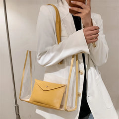 PVC Clear Transparent Tote Bags Women Large Casual Shopping Shoulder Hot