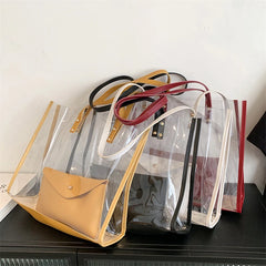 PVC Clear Transparent Tote Bags Women Large Casual Shopping Shoulder Hot