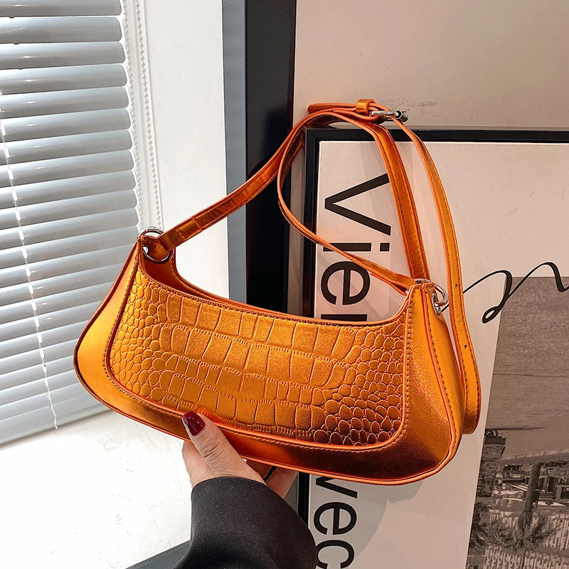 Stone Grain Candy Shoulder Bag for Women Crossbody Bags Ladies Armpit Bag