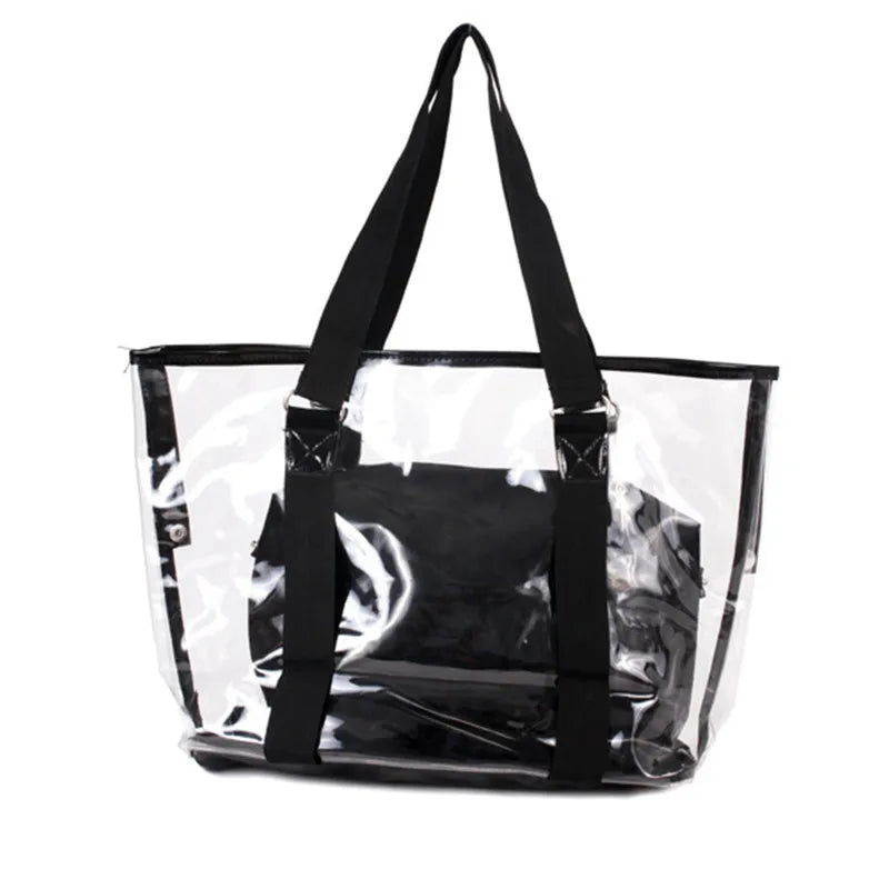 Candy Transparent Beach Bag PVC Clear Shoulder Handbag Women Jelly Bag