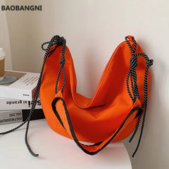 Candy Colors Canvas Crossbody Totes Bag for Women