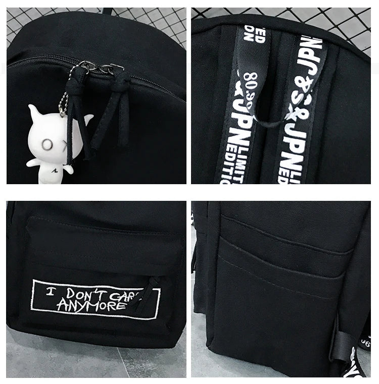 Harajuku Style Women Backpack Doll Pendant Shoulder Bag