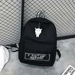 Harajuku Style Women Backpack Doll Pendant Shoulder Bag