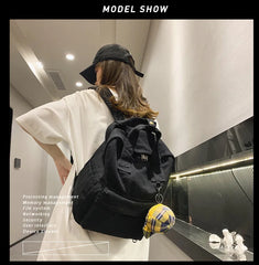 Canvas Backpack Women Back To School Bag Teen Girl Rucksack Student Travel