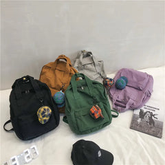 Canvas Backpack Women Back To School Bag Teen Girl Rucksack Student Travel