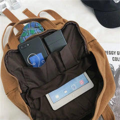 Canvas Backpack Women Back To School Bag Teen Girl Rucksack Student Travel
