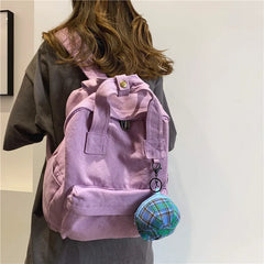 Canvas Backpack Women Back To School Bag Teen Girl Rucksack Student Travel