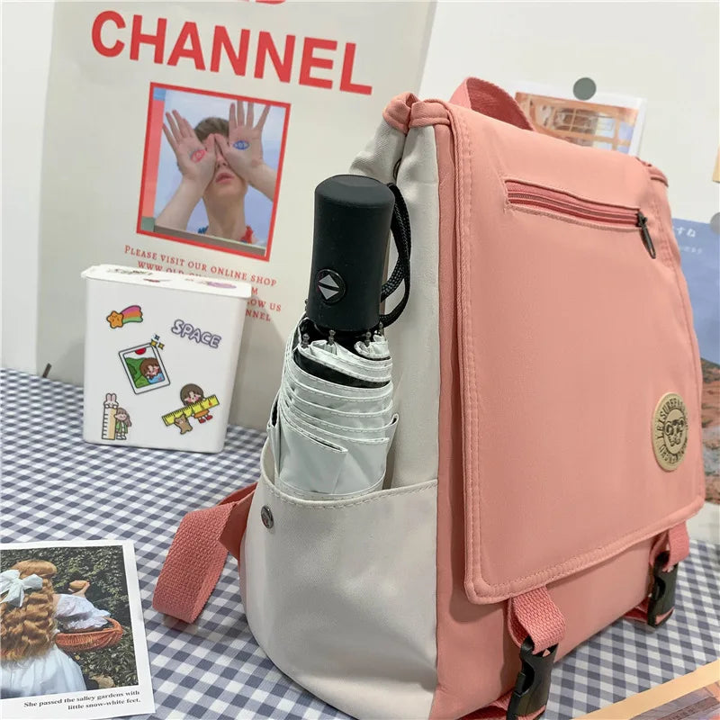 Canvas Backpack Women Scholar Big Capacity Teen School Bags for Girls