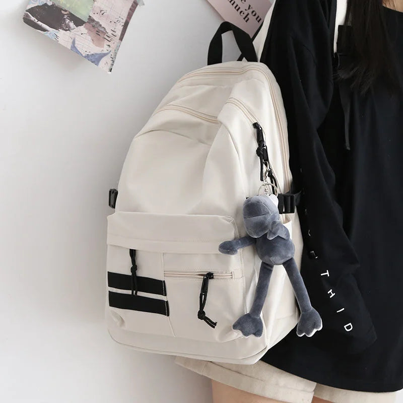 Canvas Backpack Women's Large Capacity Schoolbag Female Student Backpack Men