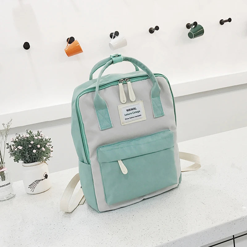 Nylon Shoulder Bag Waterproof School Girls Backpack Mochila