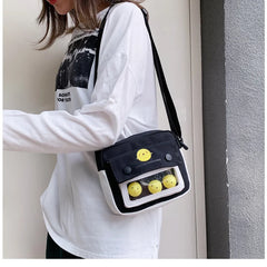 Canvas Cartoon Messenger Bag for Women Student Girl Shoulder Bag
