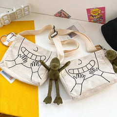 Canvas Bag Female Student Crossbody Bags Funny Girly Shoulder Bag