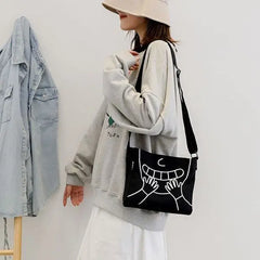 Canvas Crossbody Bag Funny Girly Shoulder Bag All Match Women Messenger Bag