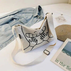 Canvas Crossbody Bag Funny Girly Shoulder Bag All Match Women Messenger Bag