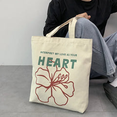 Canvas Shoulder Bag for Women Large Totes Eco Zipper Organizer