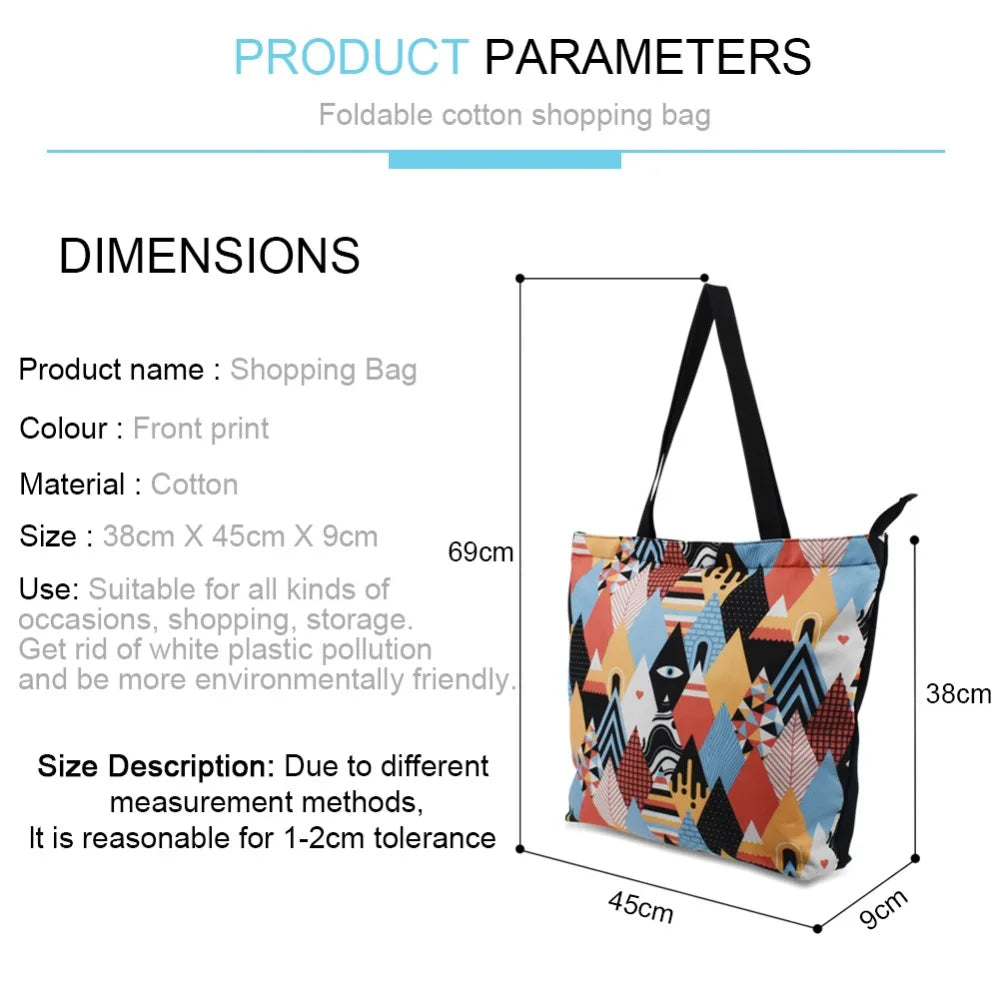 Canvas Bag Feather Printed Casual Handbags Bags Lightweight Shoulder Bags