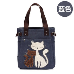 Cat Shoulder Bag Handbag Book Work Storage Shopping Purse Women Bags