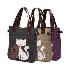 Cat Shoulder Bag Handbag Book Work Storage Shopping Purse Women Bags