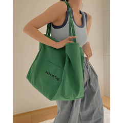 Canvas Bag Ladies Large Capacity Shopping Bag Shoulder Bag Casual Street Handbag