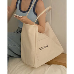 Canvas Bag Ladies Large Capacity Shopping Bag Shoulder Bag Casual Street Handbag