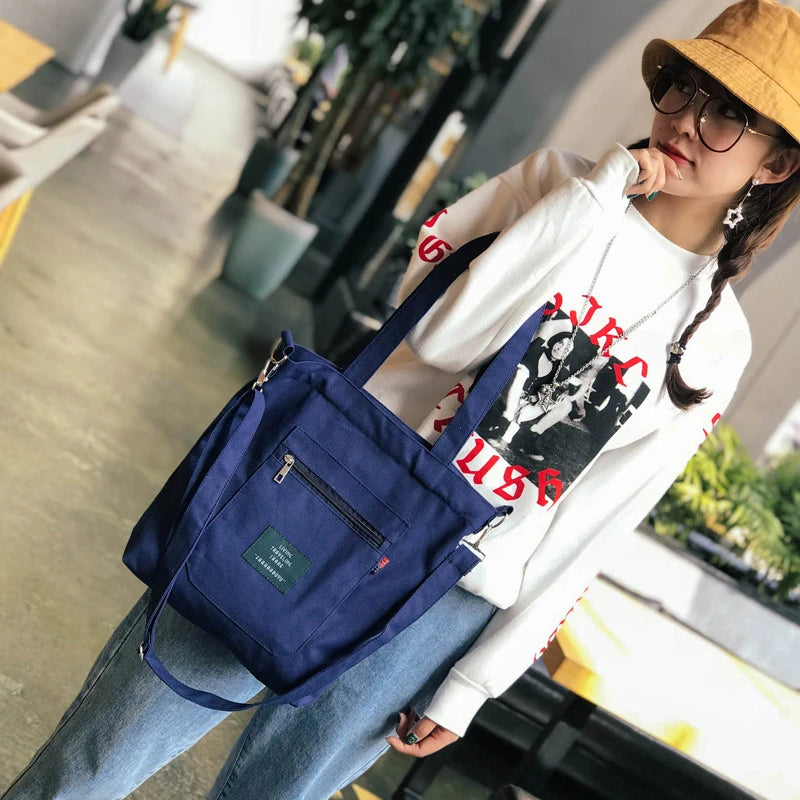 Large Capacity Canvas Shoulder Tote Bag for Women