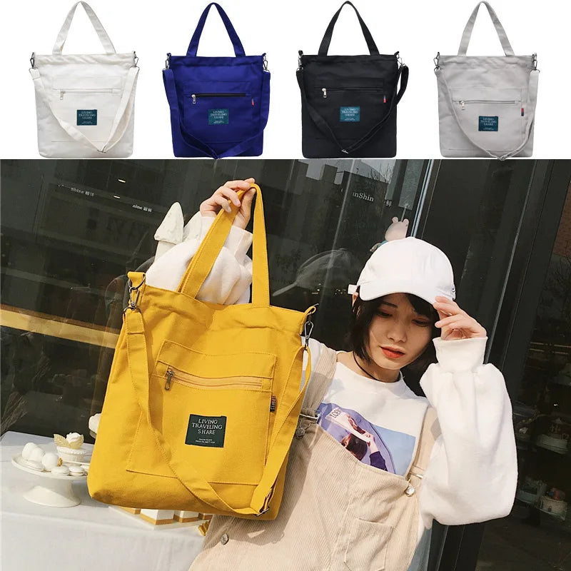 Large Capacity Canvas Shoulder Tote Bag for Women
