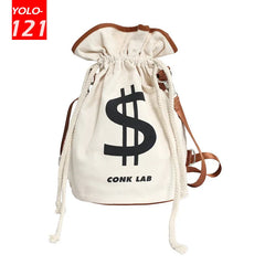 Punk Style Canvas Shoulder Messenger Bucket Bag