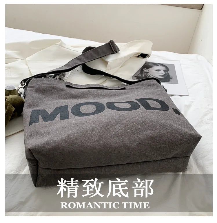 Canvas Shoulder Bag Large Capacity Crossbody Work Bag