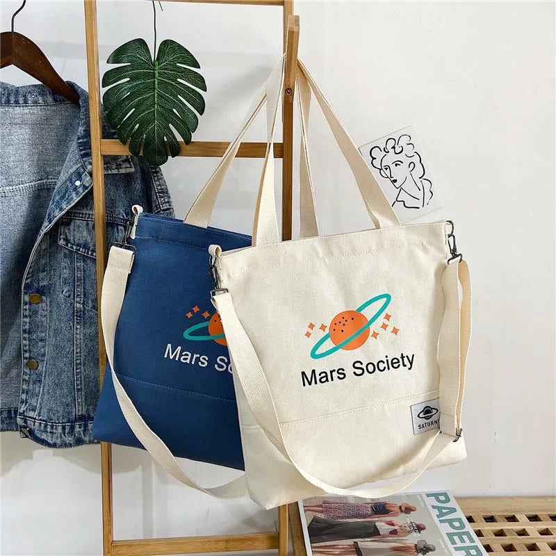Women's Canvas One-Shoulder Bag Harajuku College Students Large Capacity