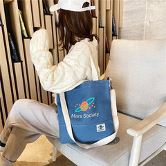 Women's Canvas One-Shoulder Bag Harajuku College Students Large Capacity