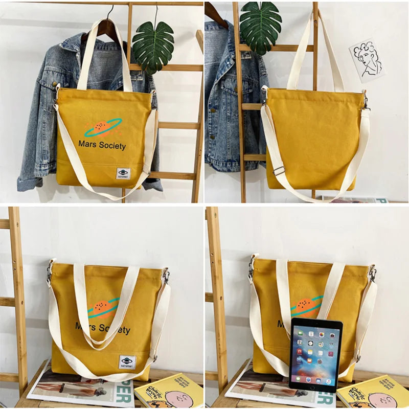 Women's Canvas One-Shoulder Bag Harajuku College Students Large Capacity