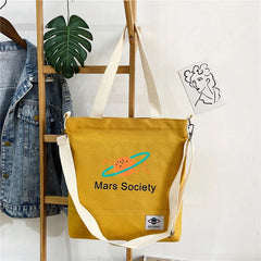 Women's Canvas One-Shoulder Bag Harajuku College Students Large Capacity