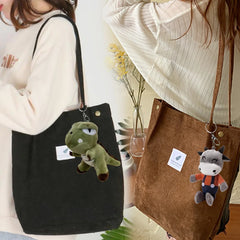 Corduroy Shoulder Bag for Women Outdoor Shopping Party Handbag