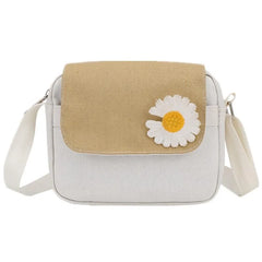 Canvas Bag Women's All-Match Messenger Bag Daisy Embroidered Crossbody