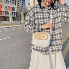 Canvas Bag Women's All-Match Messenger Bag Daisy Embroidered Crossbody