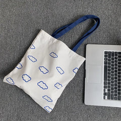 Clouds Printing Tote Bag Lady Casual Eco Cotton Cloth Shopper Bag