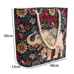 Women's Retro Shoulder Bag Casual Tote Handbags Ethnic Style Knitting Hand Bags