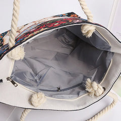 Women's Retro Shoulder Bag Casual Tote Handbags Ethnic Style Knitting Hand Bags