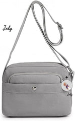 Canvas Crossbody Bag Medium Size, Waterproof Nylon Handbag with Pockets