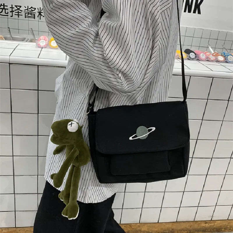 Harajuku Student Street Canvas Messenger Bag