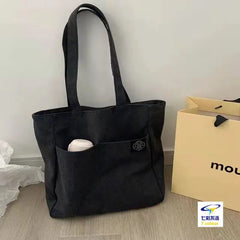 Canvas Shoulder Bag for Women Teenager Schoolbag Large Capacity Handbag