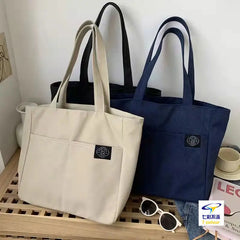 Women Shoulder Bag Canvas School Big Capacity Handbag Eco Reusable Tote Bag