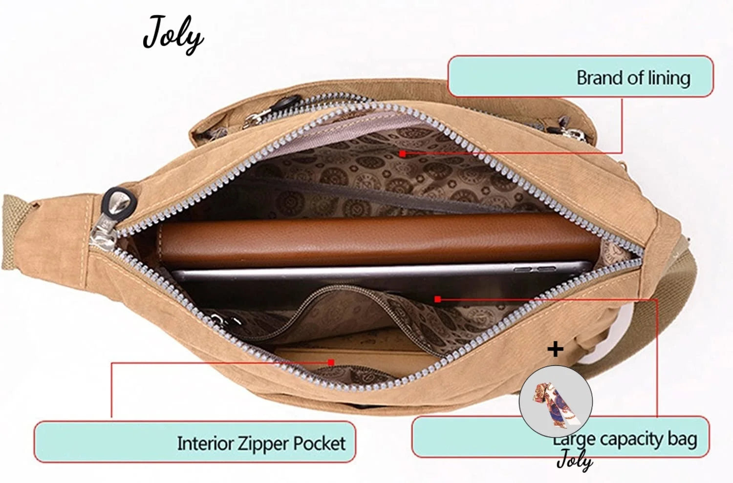 Nylon Crossbody Handbag for Women Waterproof