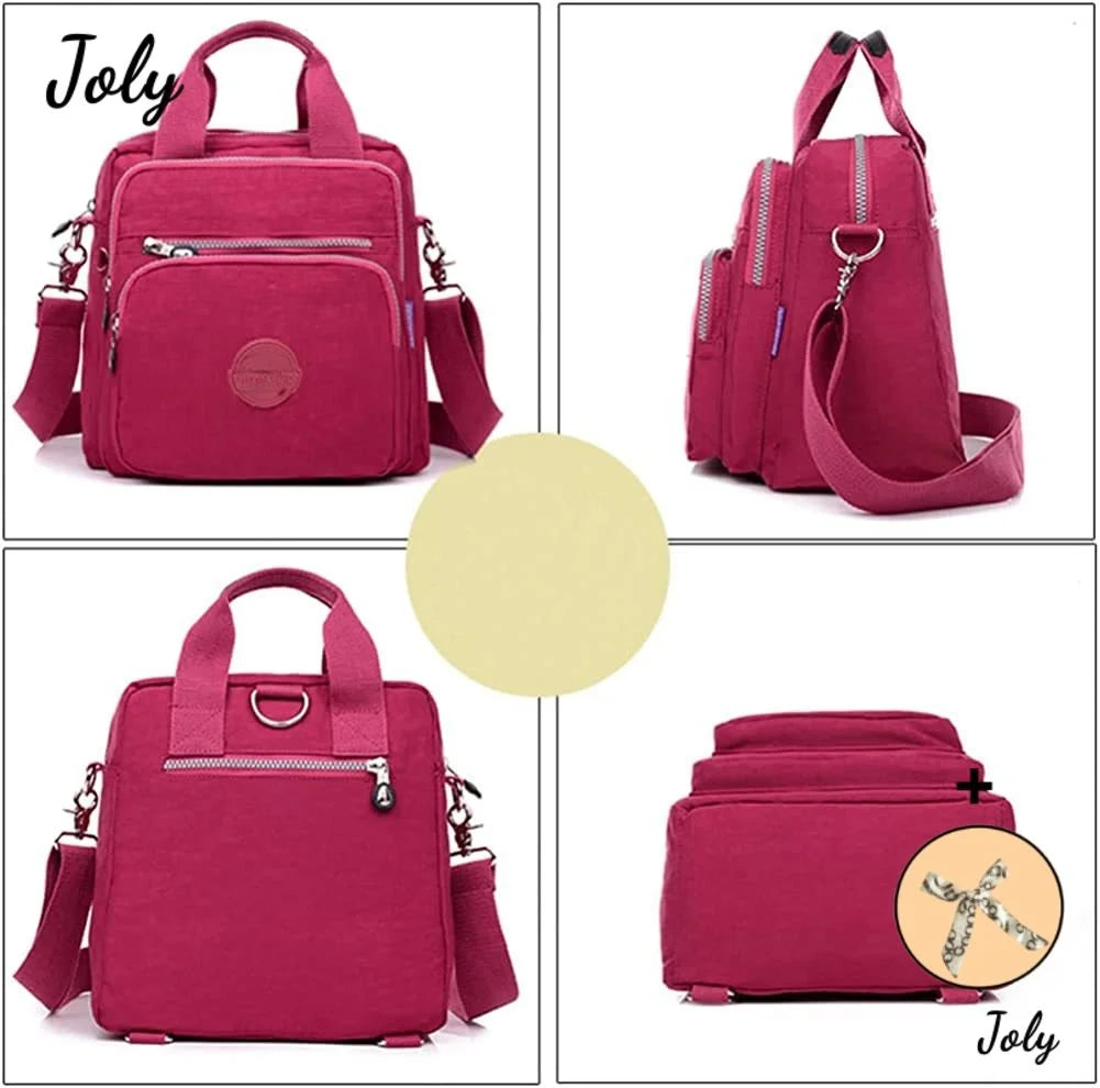 Canvas Shoulder Bag Backpack Nylon Messenger 3 in 1 Handbag