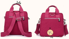 Canvas Shoulder Bag Backpack Nylon Messenger 3 in 1 Handbag
