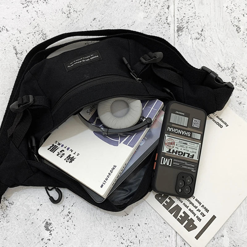Big Casual Waist Bag Unisex Fanny Pack Streetwear Chest Bag