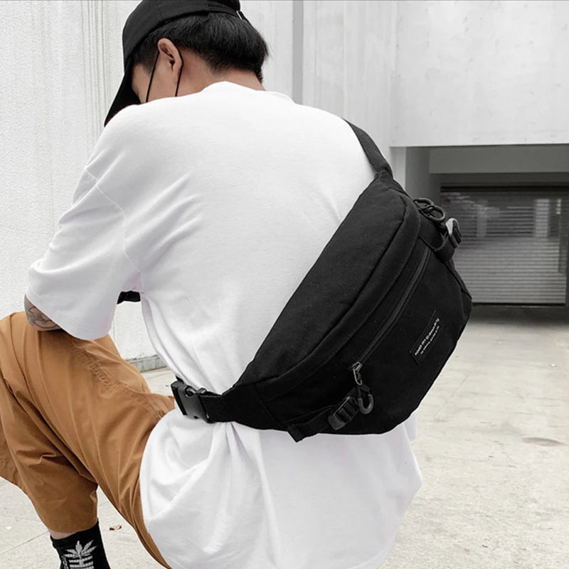 Big Casual Waist Bag Unisex Fanny Pack Streetwear Chest Bag