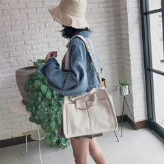 Canvas Casual Tote Women's Bag Shopper Female Shoulder Bags