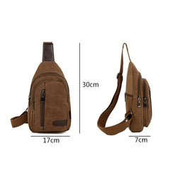 Canvas Chest Bag For Men Summer Travel Shoulder Bags Male Fanny Waist Pack